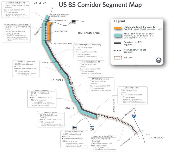 US-85-Corridor-Segment-Map